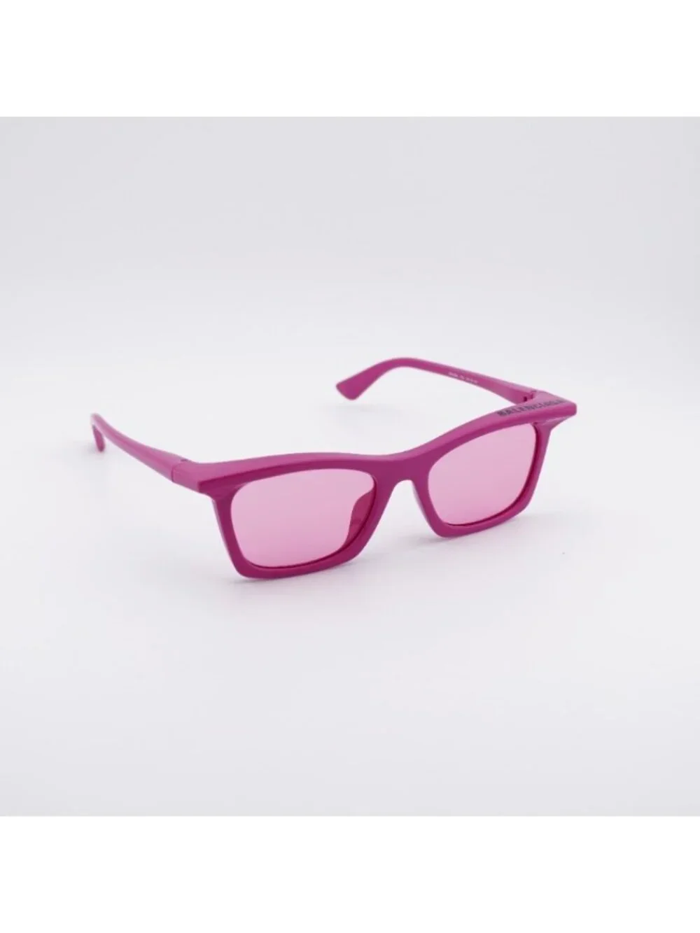 Balenciaga BB0099S 003 Sunglasses Violet Rectangle Frame, Pink Lenses